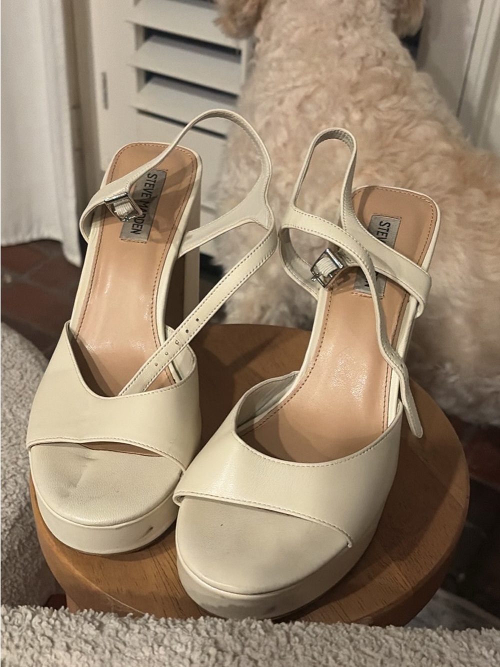 Steve Madden Bridal Platform Slingback Heels